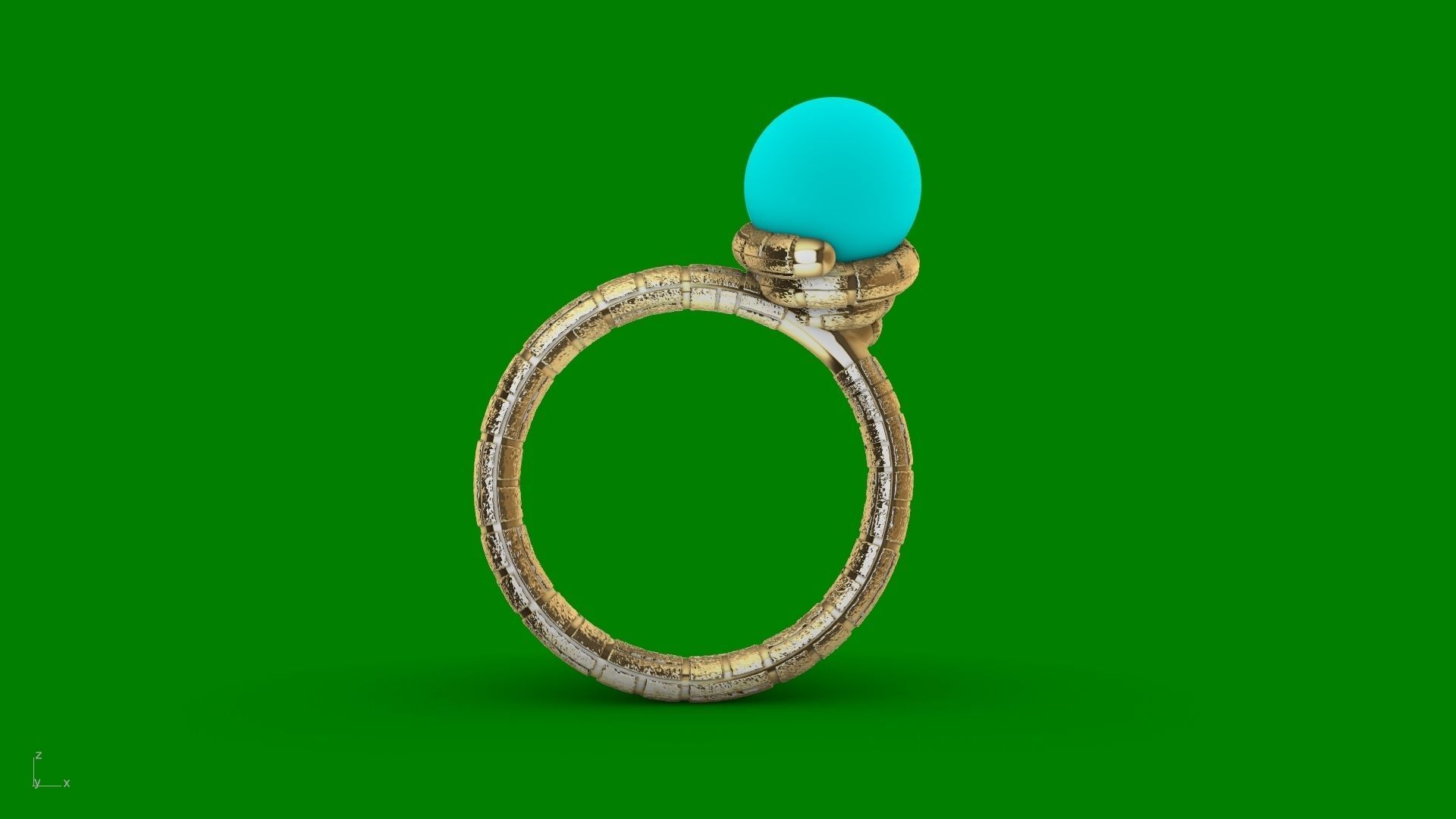 ice cream cone dimaond and pearl rings stl verified  3D print model_4