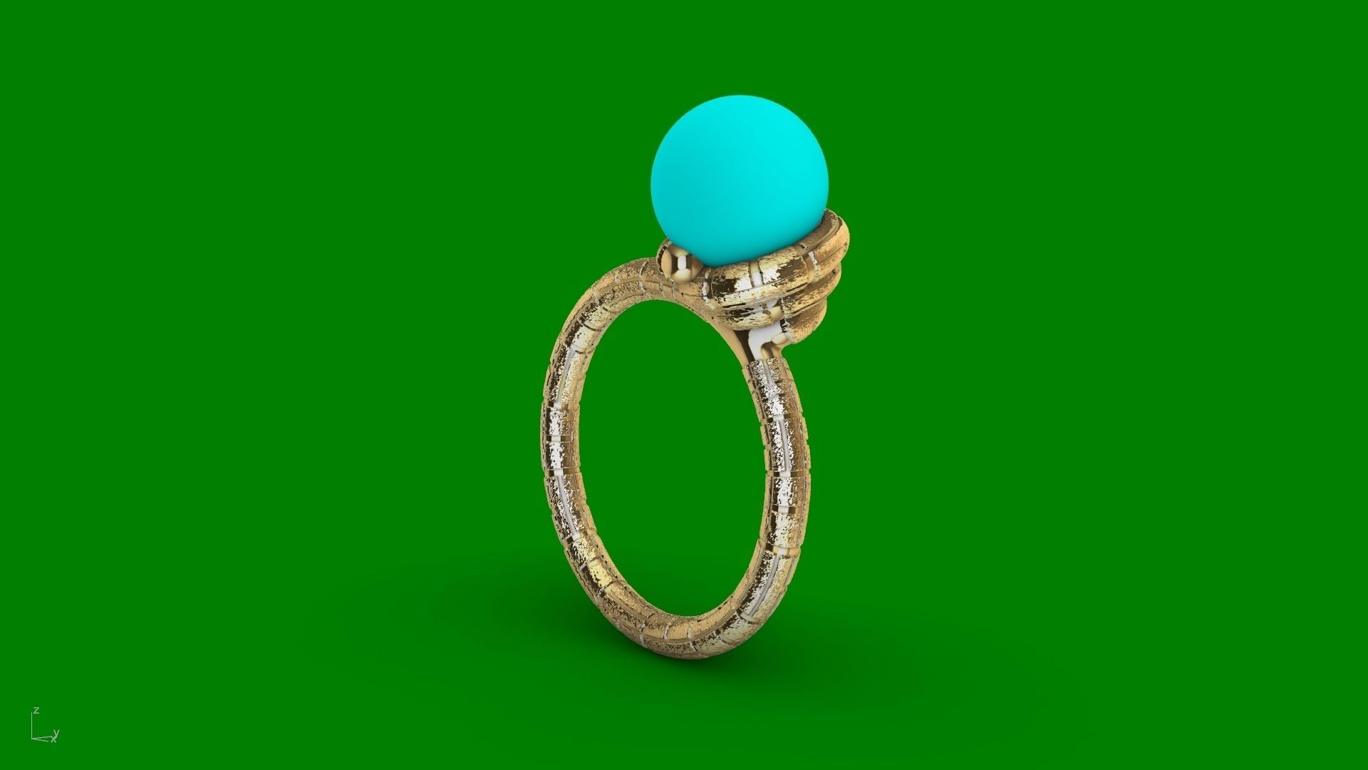ice cream cone dimaond and pearl rings stl verified  3D print model_6