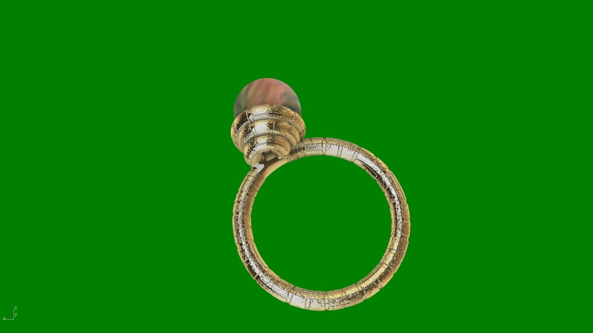 ice cream cone dimaond and pearl rings stl verified  3D print model_16