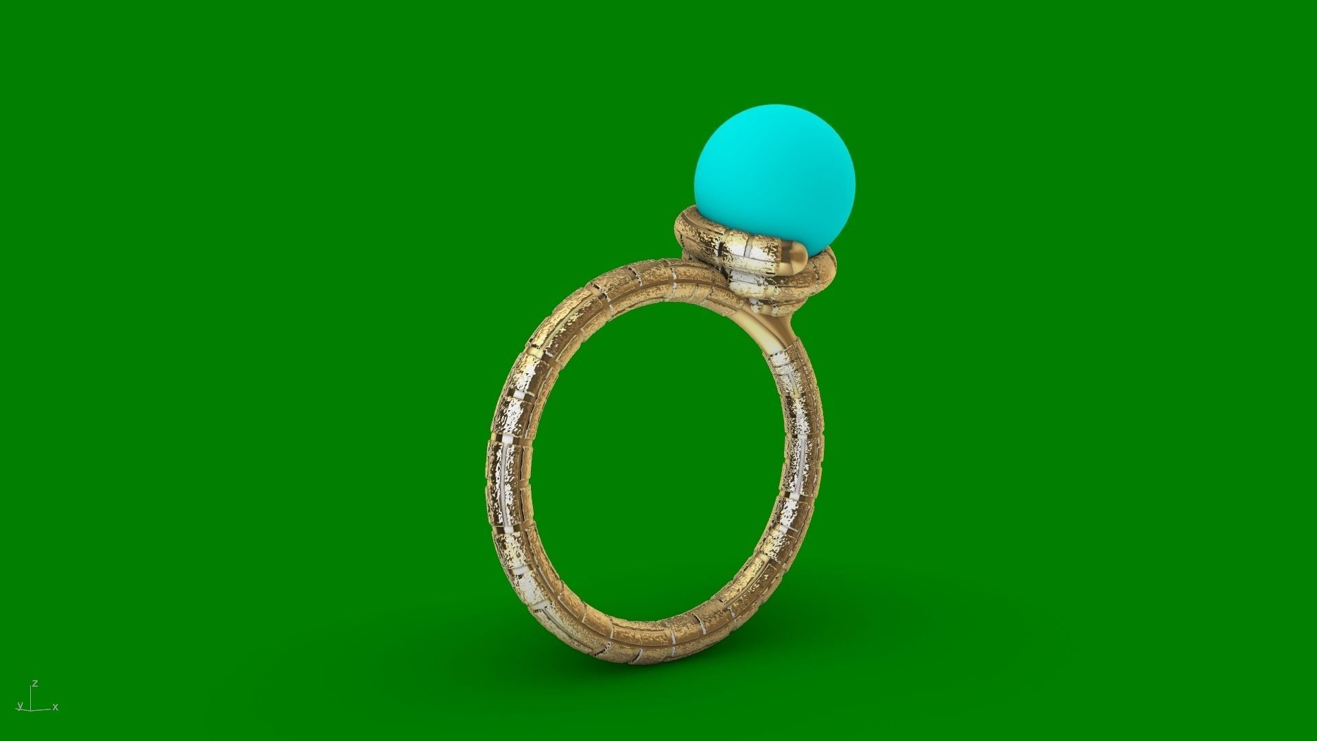ice cream cone dimaond and pearl rings stl verified  3D print model_10
