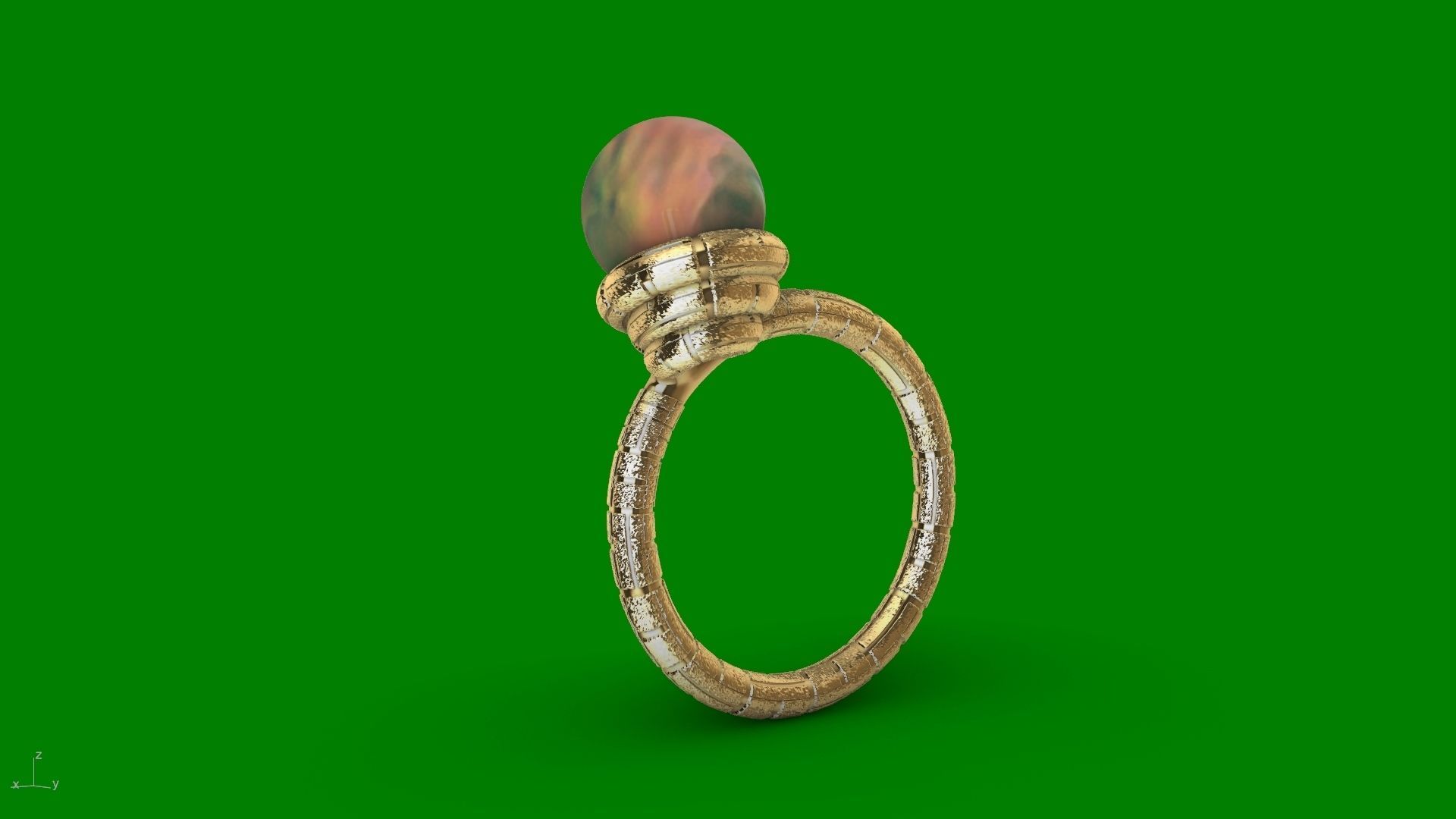 ice cream cone dimaond and pearl rings stl verified  3D print model_13