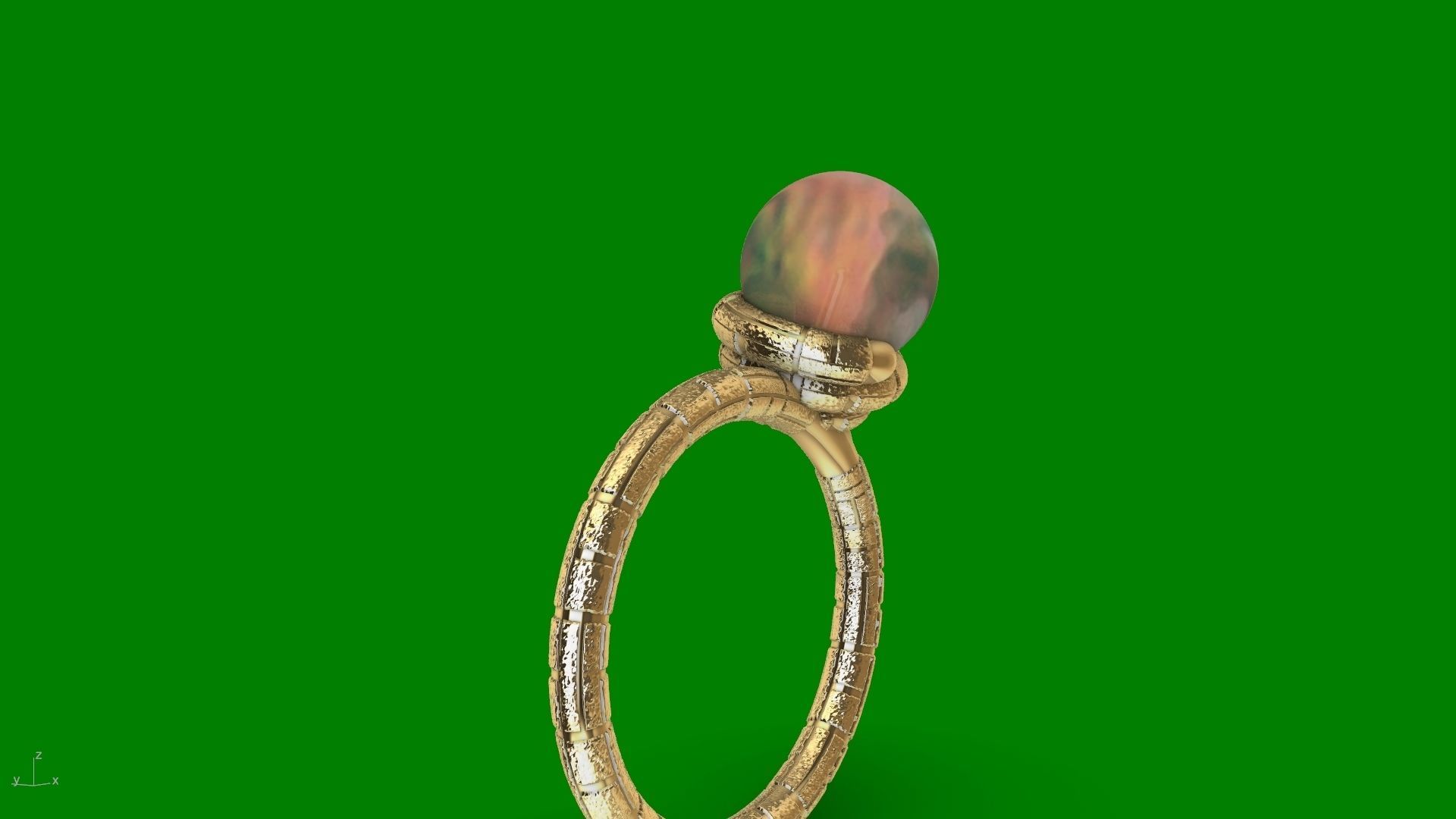 ice cream cone dimaond and pearl rings stl verified  3D print model_20