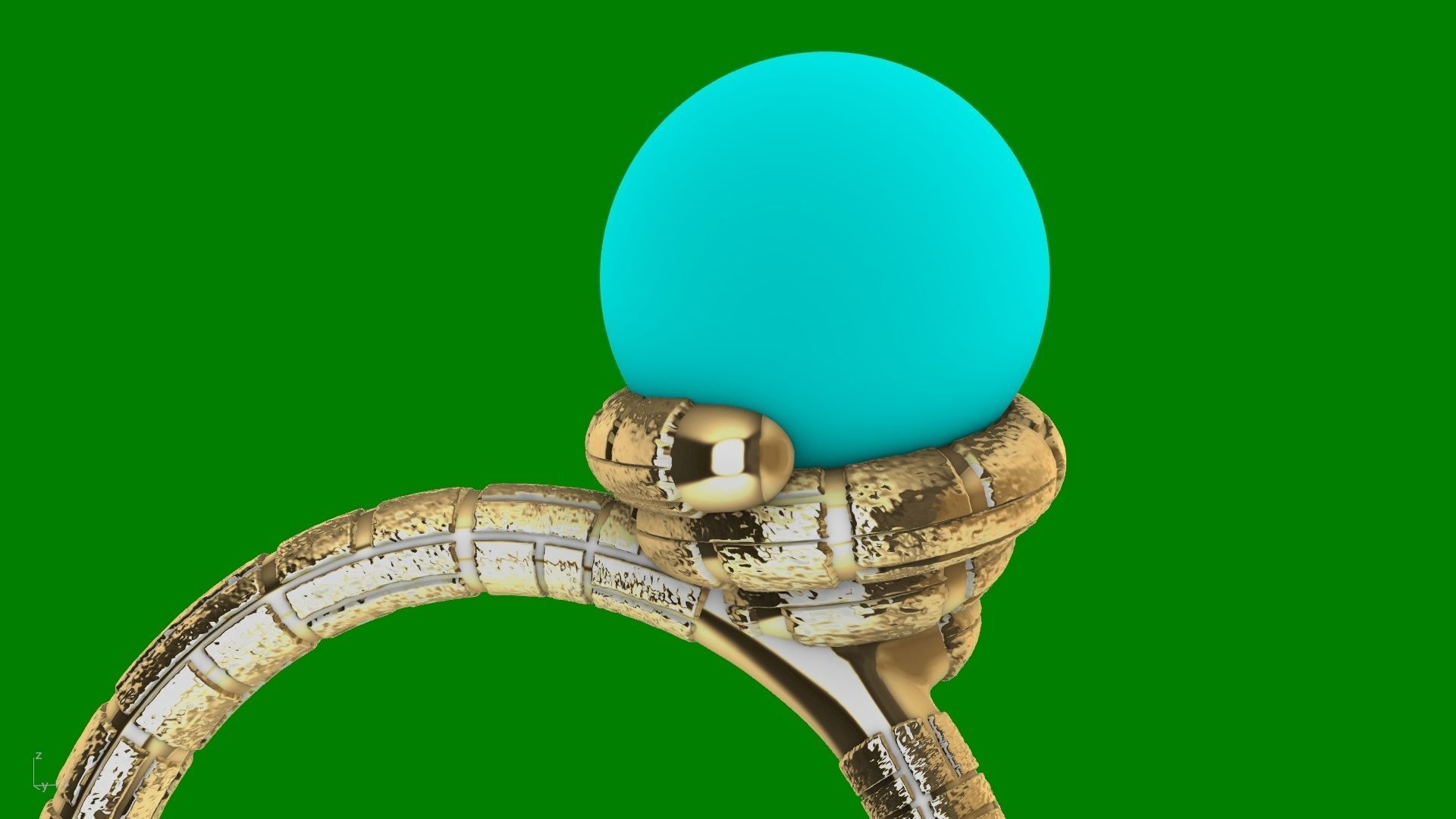 ice cream cone dimaond and pearl rings stl verified  3D print model_1