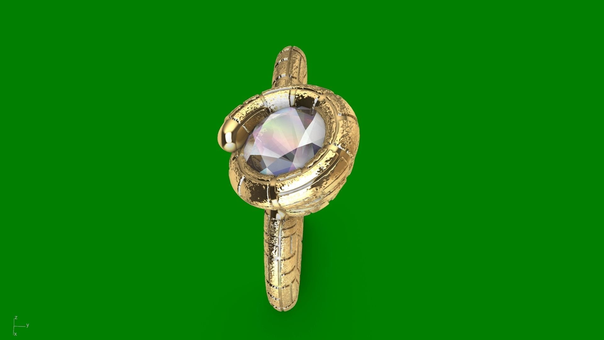 ice cream cone dimaond and pearl rings stl verified  3D print model_42