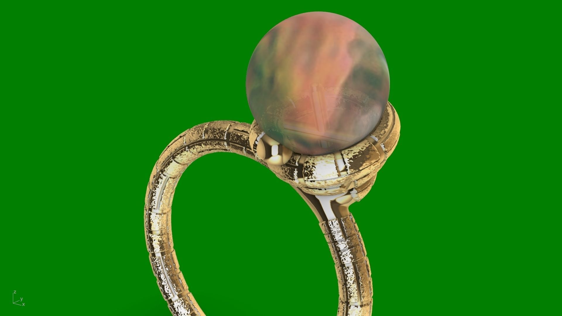 ice cream cone dimaond and pearl rings stl verified  3D print model_14