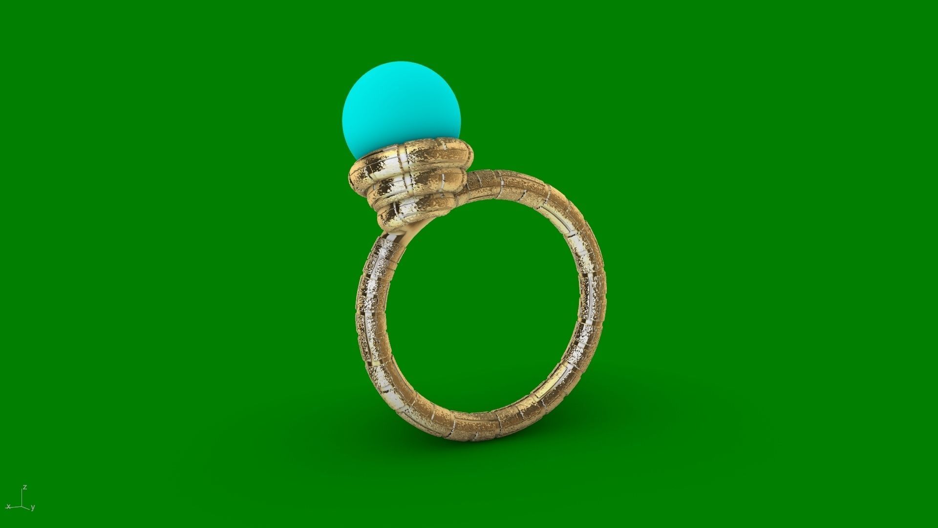 ice cream cone dimaond and pearl rings stl verified  3D print model_5