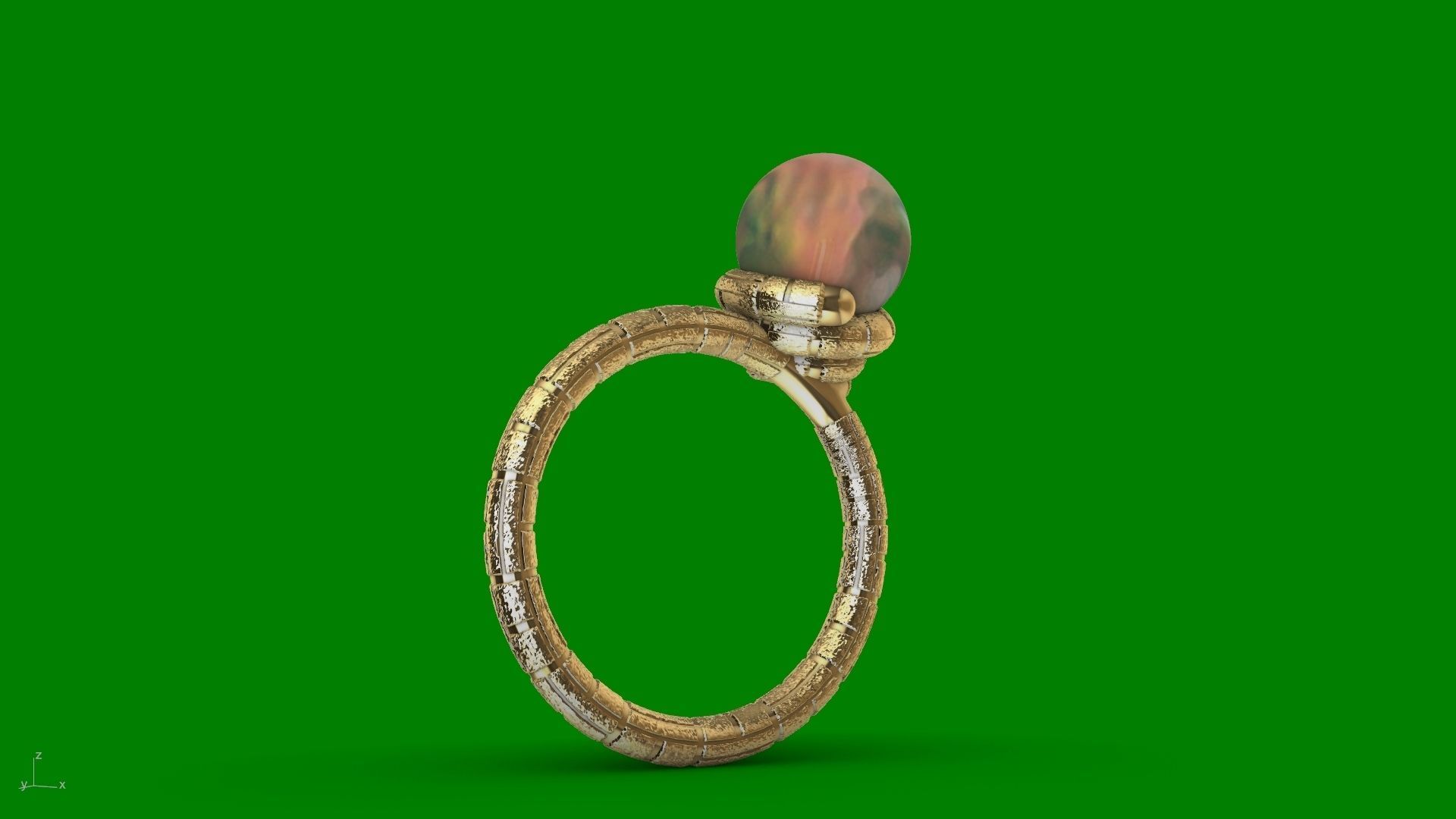 ice cream cone dimaond and pearl rings stl verified  3D print model_15