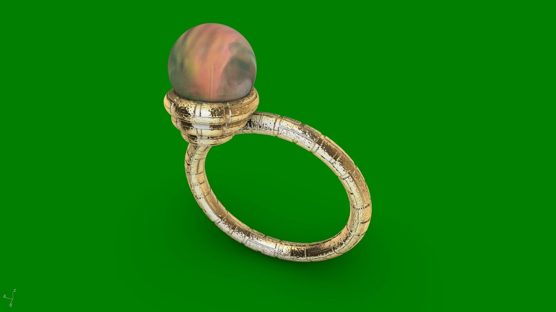 ice cream cone dimaond and pearl rings stl verified  3D print model_17