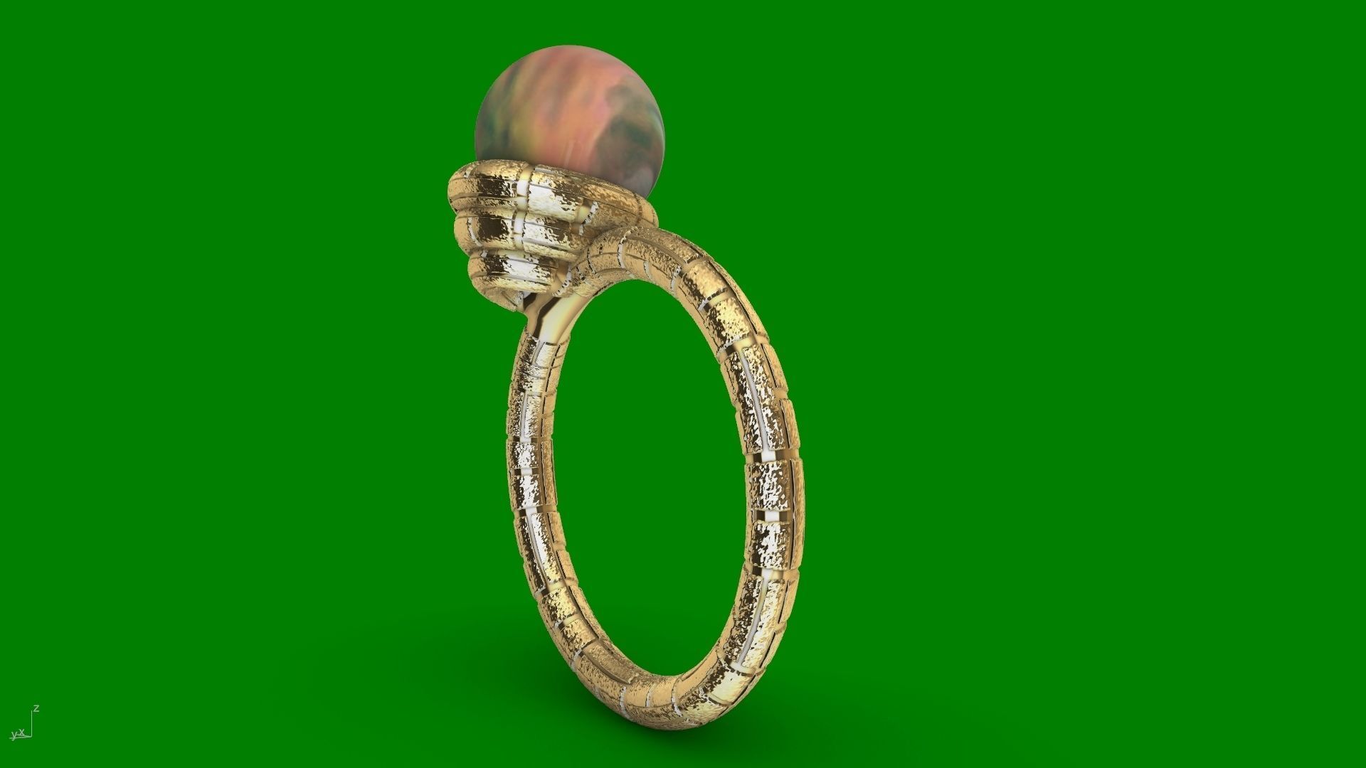 ice cream cone dimaond and pearl rings stl verified  3D print model_19