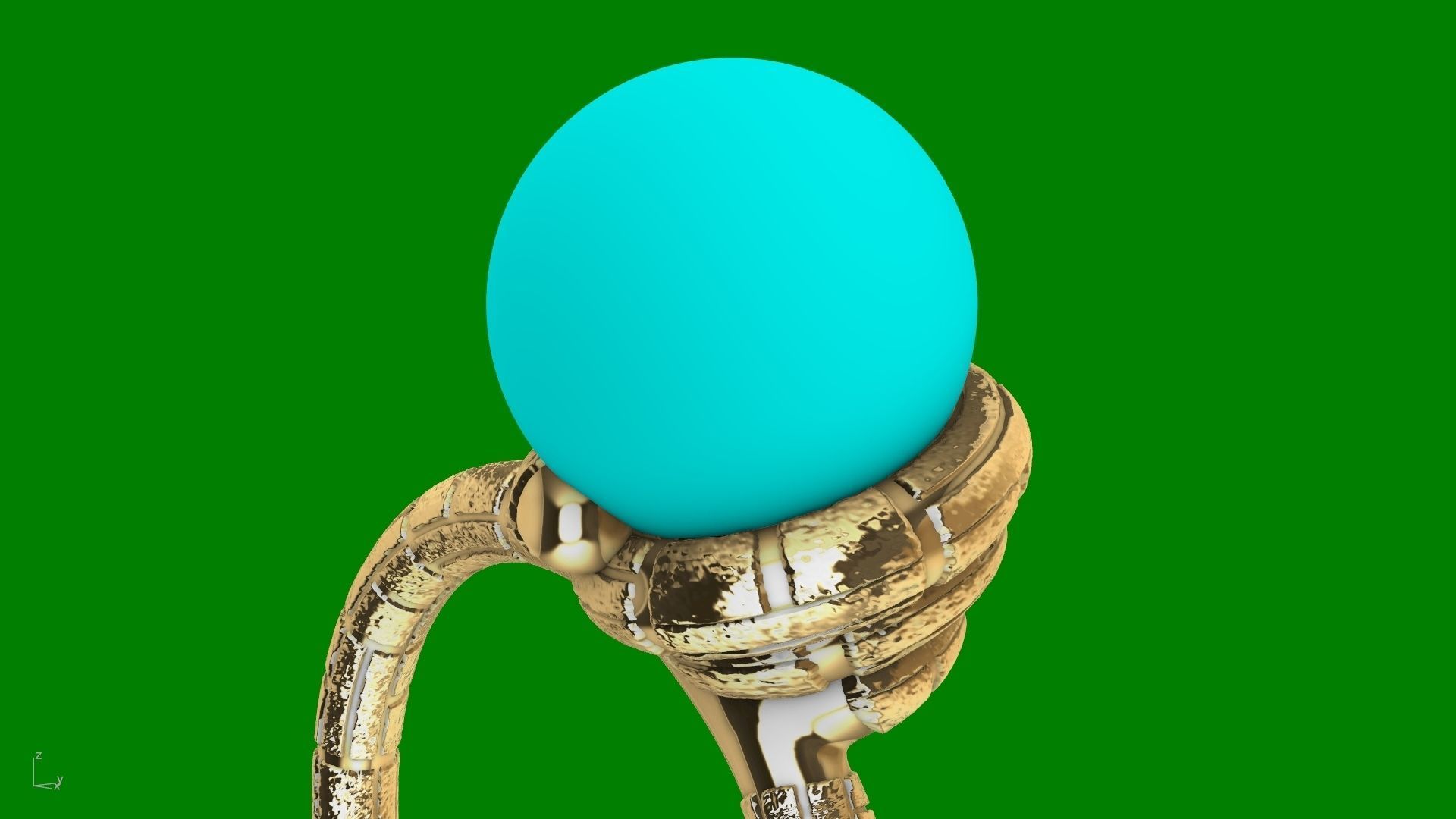 ice cream cone dimaond and pearl rings stl verified  3D print model_7