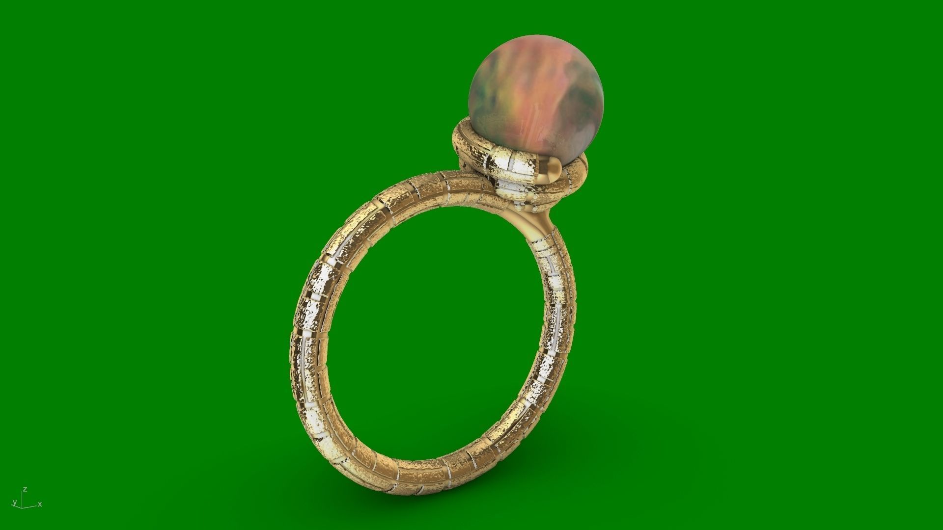 ice cream cone dimaond and pearl rings stl verified  3D print model_22