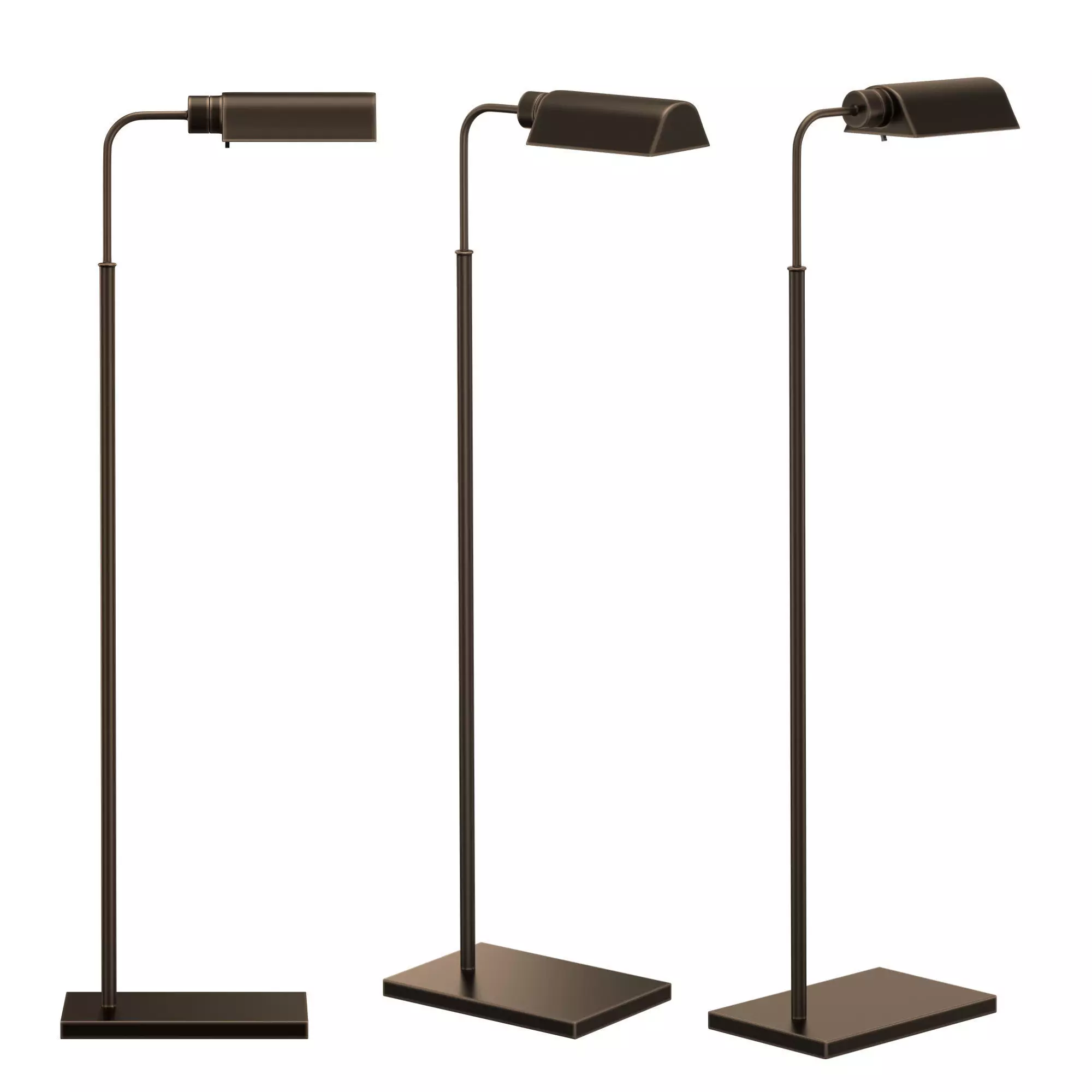 ADJUSTABLE FLOOR LAMP IN BRONZE 3D model_0