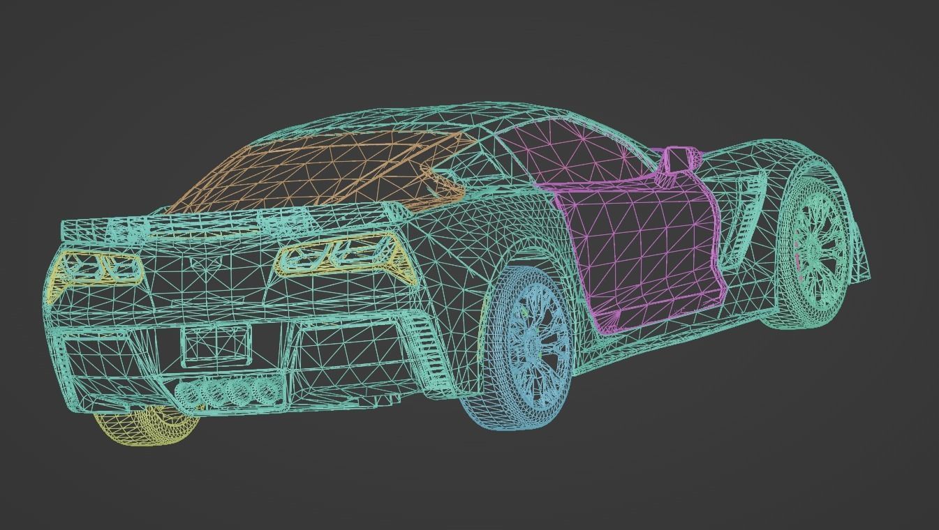 Corvette C7 Low-poly 3D model_16