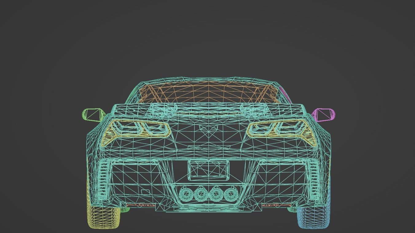 Corvette C7 Low-poly 3D model_20
