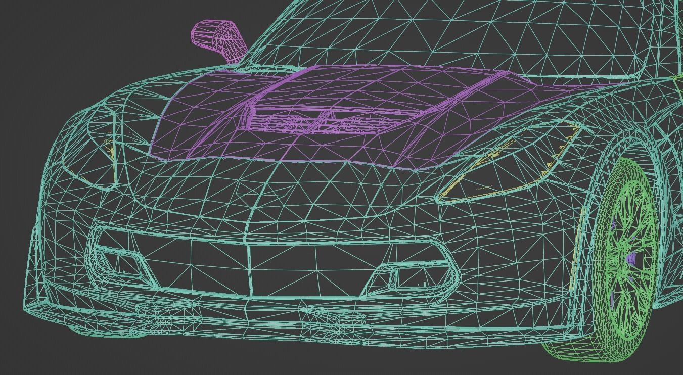 Corvette C7 Low-poly 3D model_23