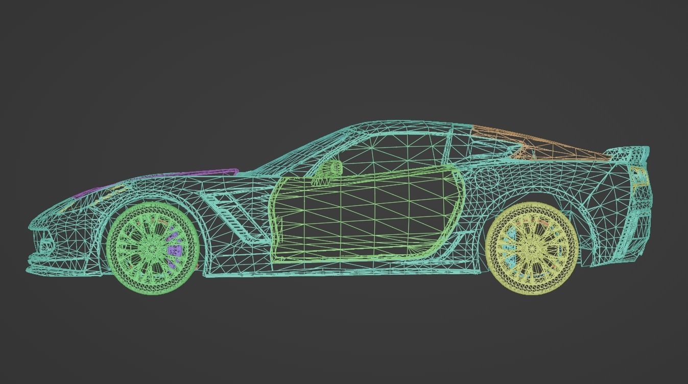 Corvette C7 Low-poly 3D model_19