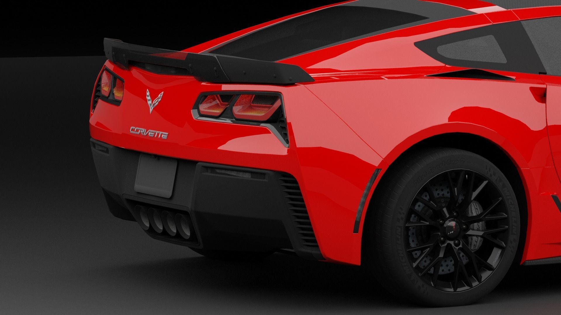 Corvette C7 Low-poly 3D model_10