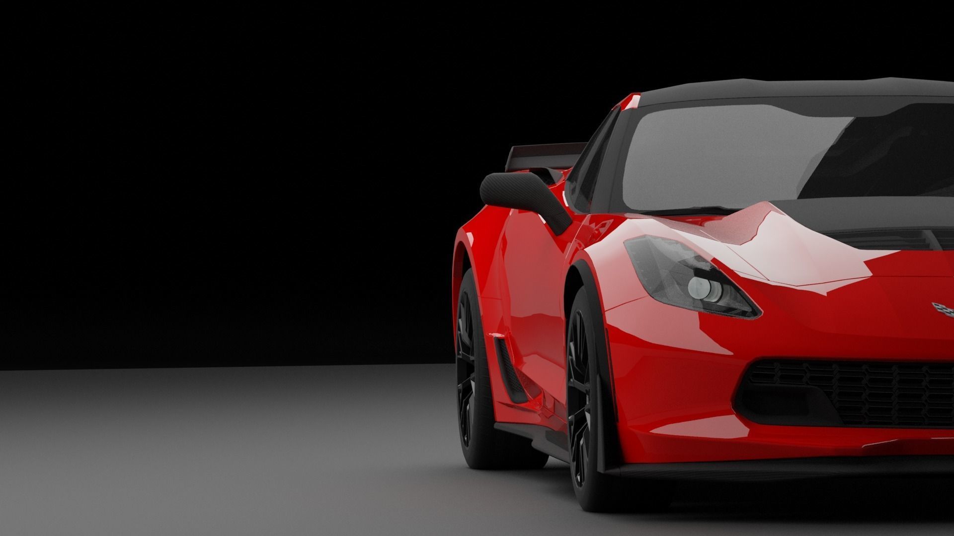 Corvette C7 Low-poly 3D model_13