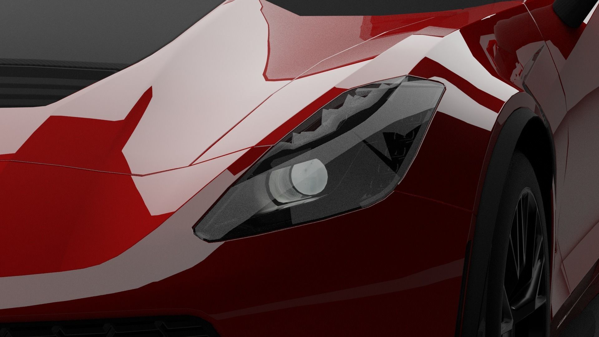 Corvette C7 Low-poly 3D model_9