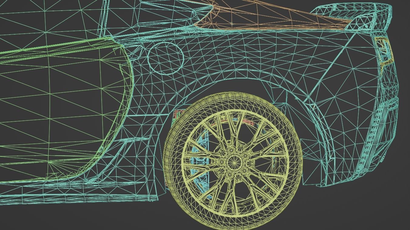 Corvette C7 Low-poly 3D model_29