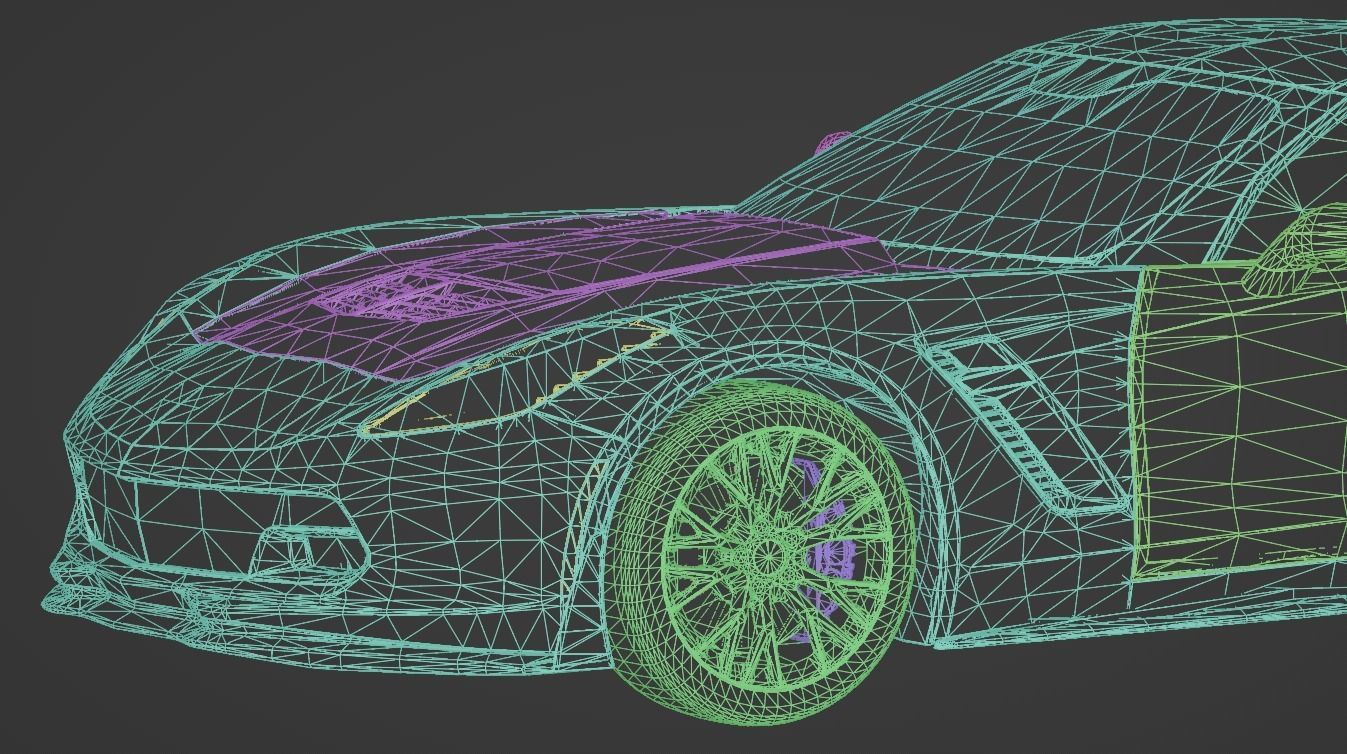 Corvette C7 Low-poly 3D model_22