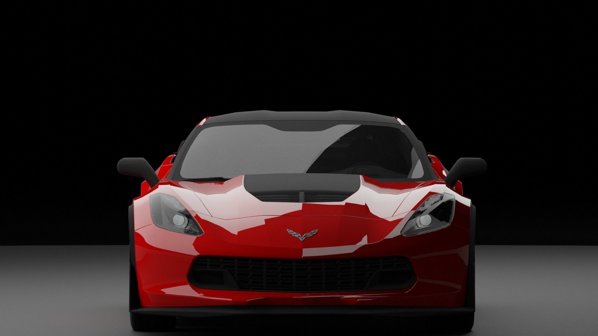 Corvette C7 Low-poly 3D model_3