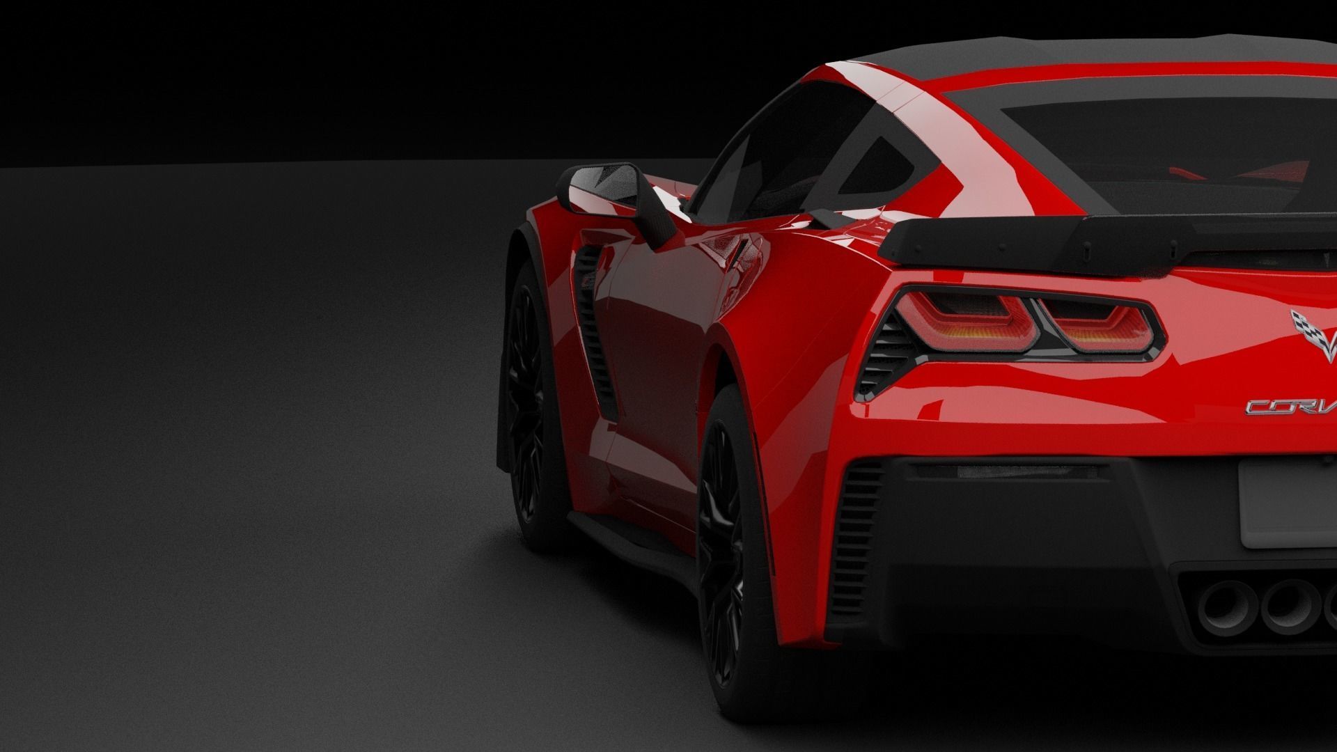 Corvette C7 Low-poly 3D model_12