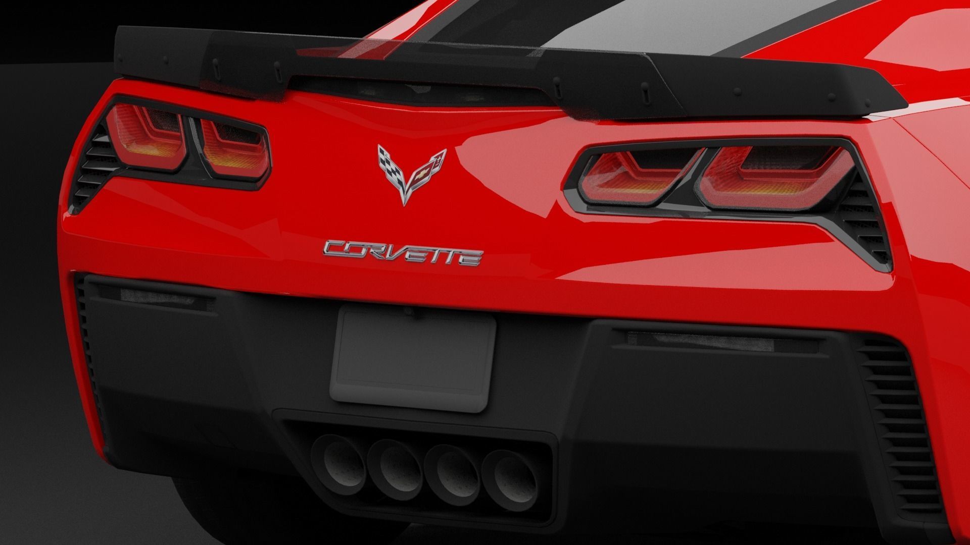 Corvette C7 Low-poly 3D model_11