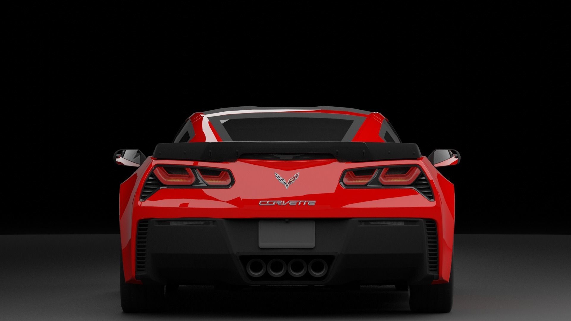 Corvette C7 Low-poly 3D model_5
