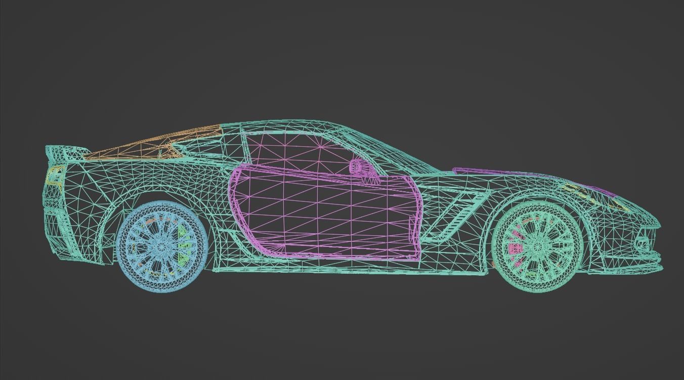 Corvette C7 Low-poly 3D model_21