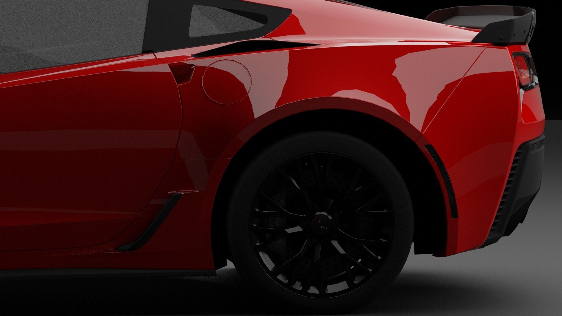 Corvette C7 Low-poly 3D model_14