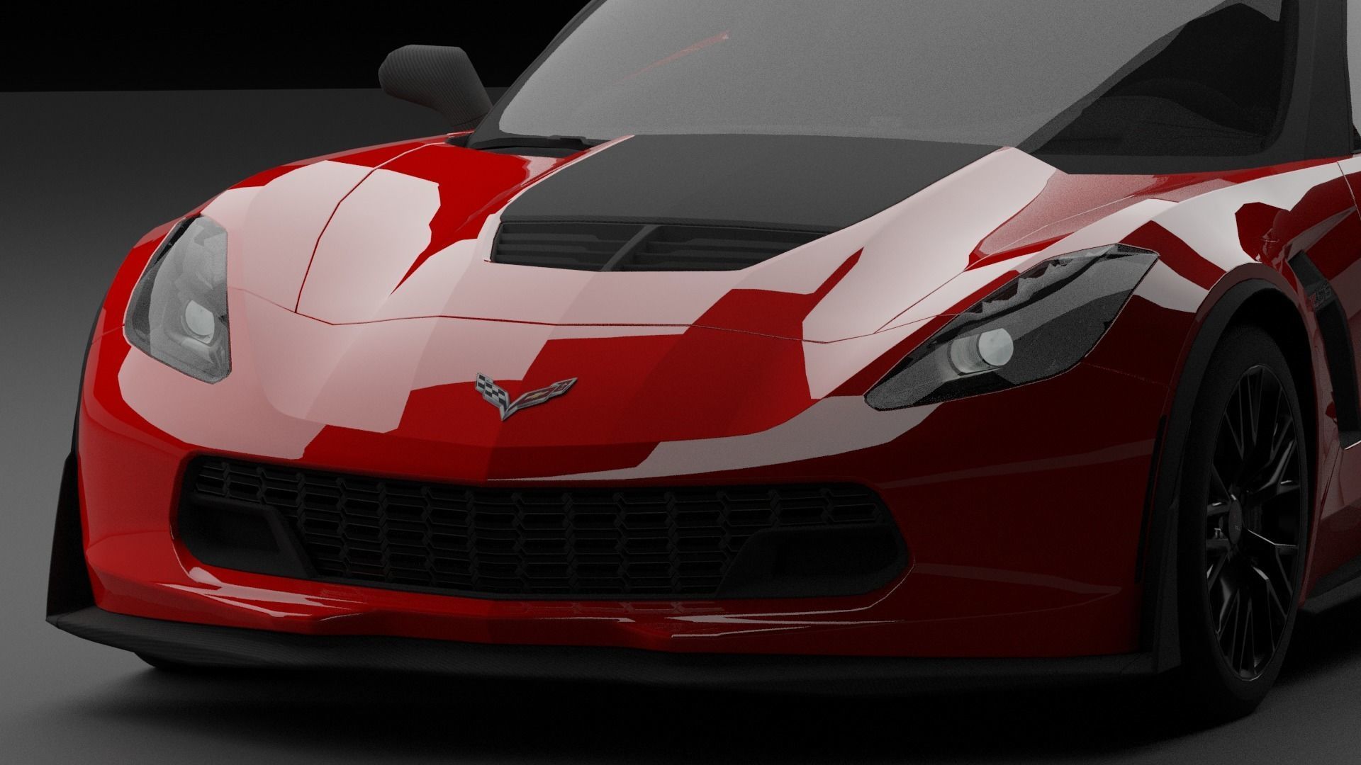 Corvette C7 Low-poly 3D model_8