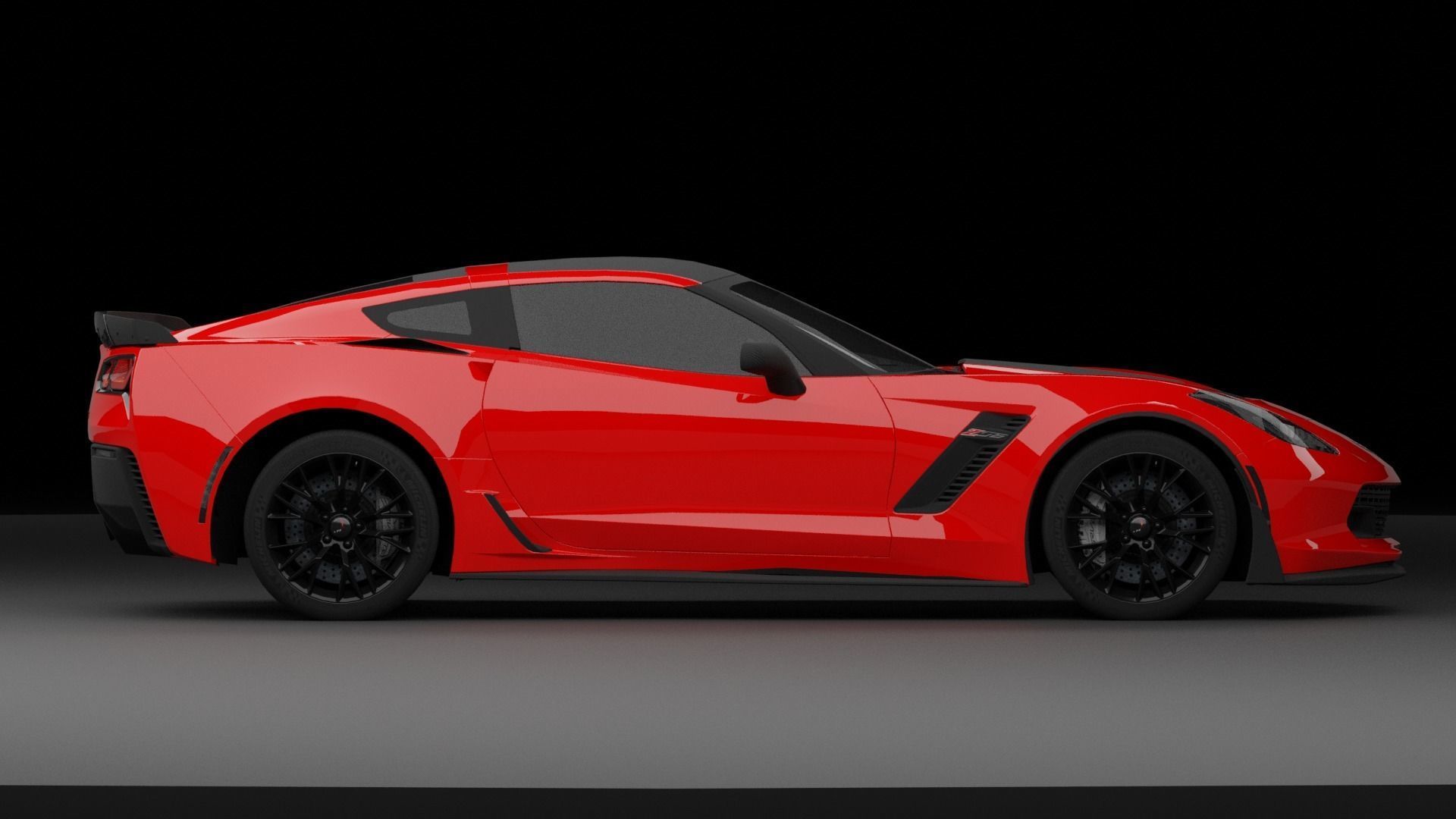Corvette C7 Low-poly 3D model_6