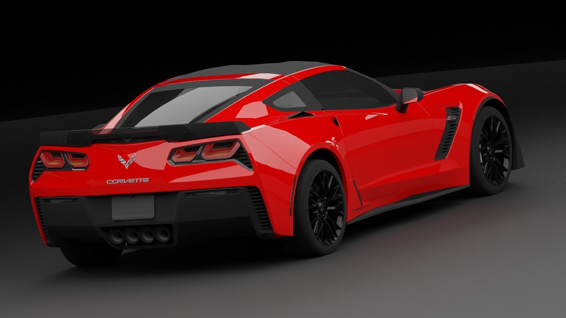 Corvette C7 Low-poly 3D model_1
