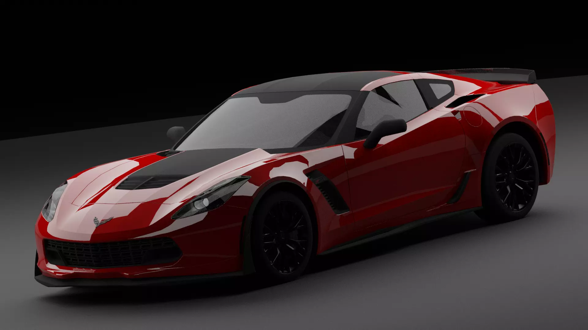 Corvette C7 Low-poly 3D model_0