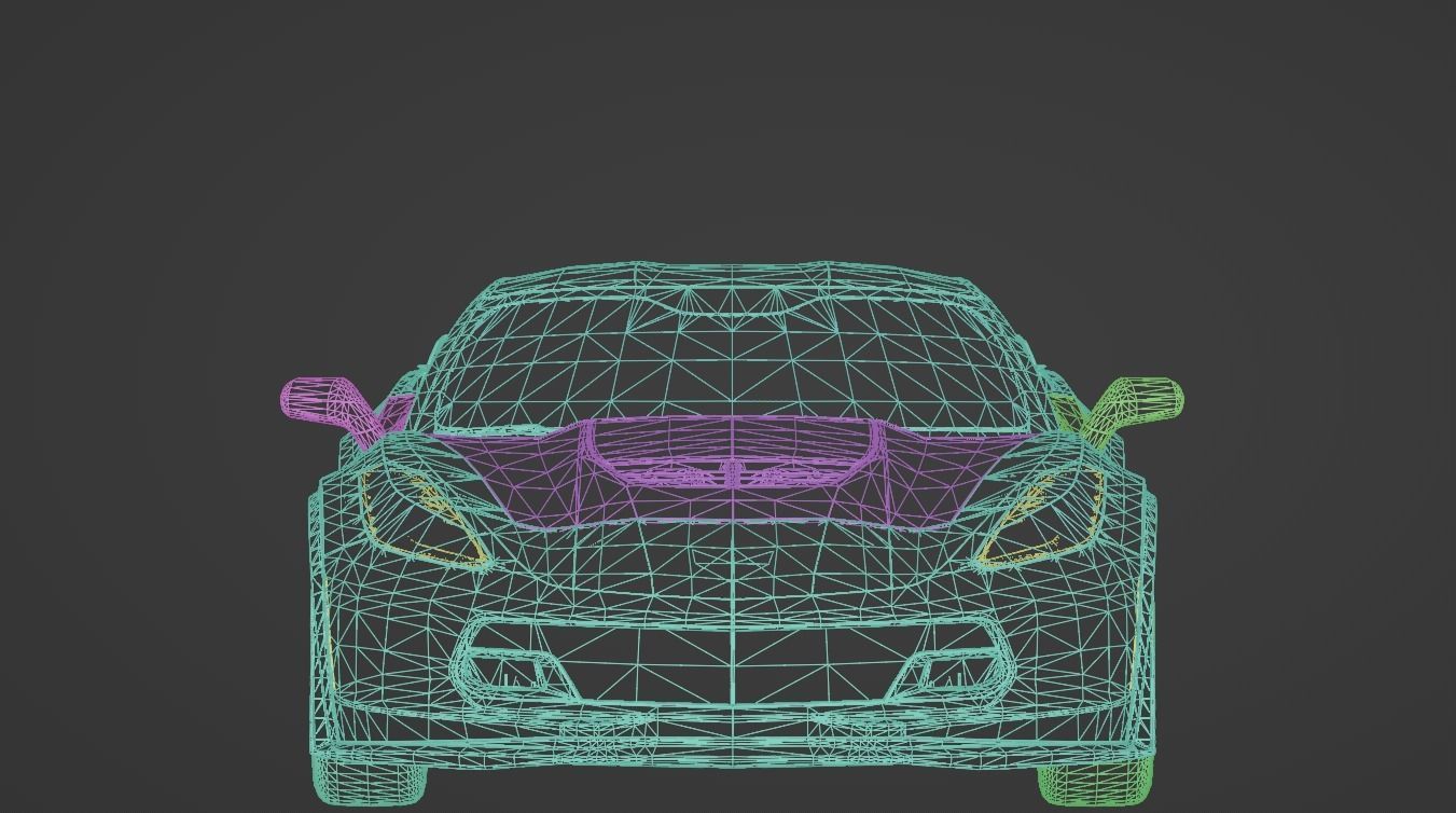 Corvette C7 Low-poly 3D model_18