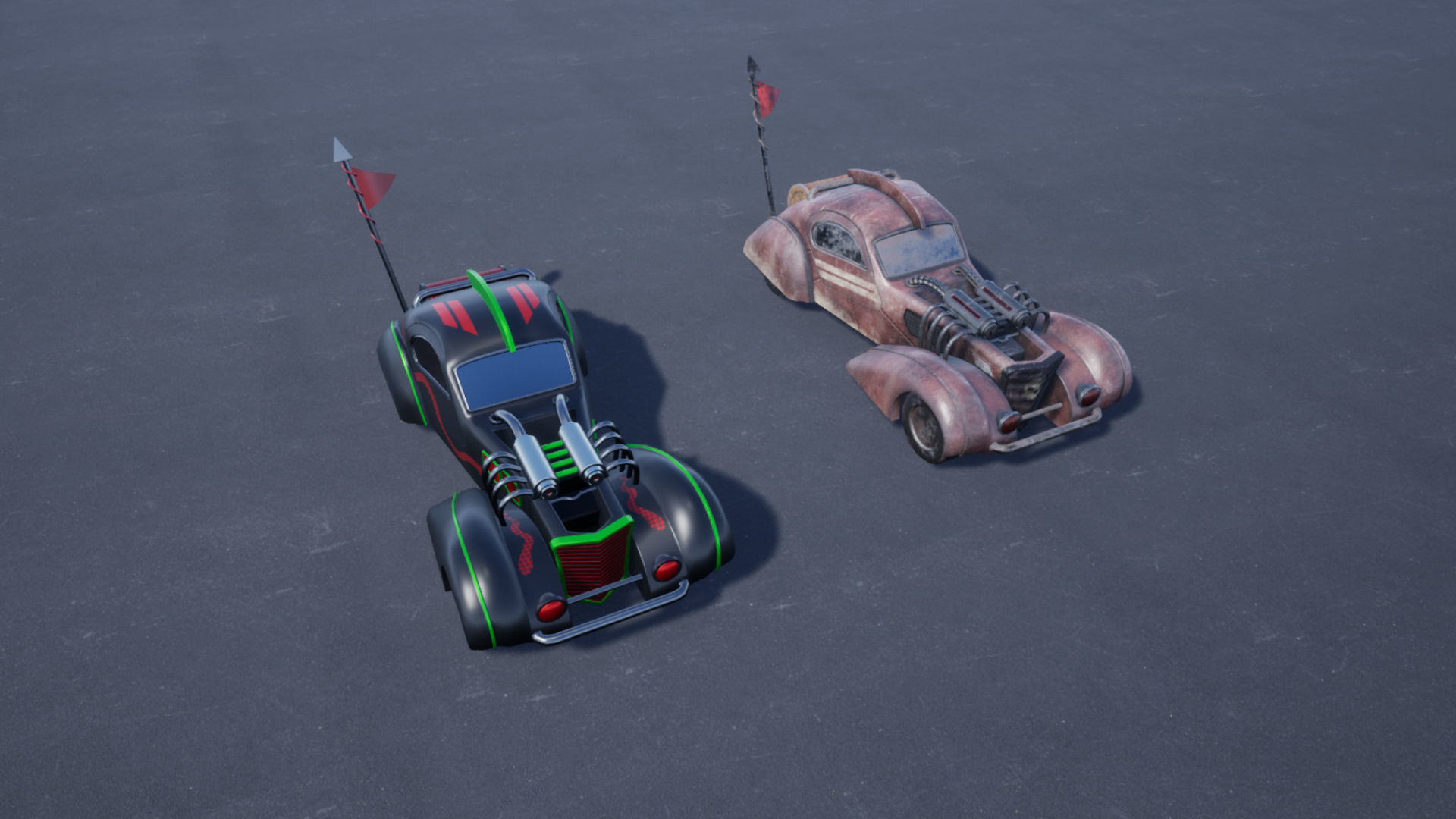 Post Apocalyptic Cars Low-poly 3D model_9