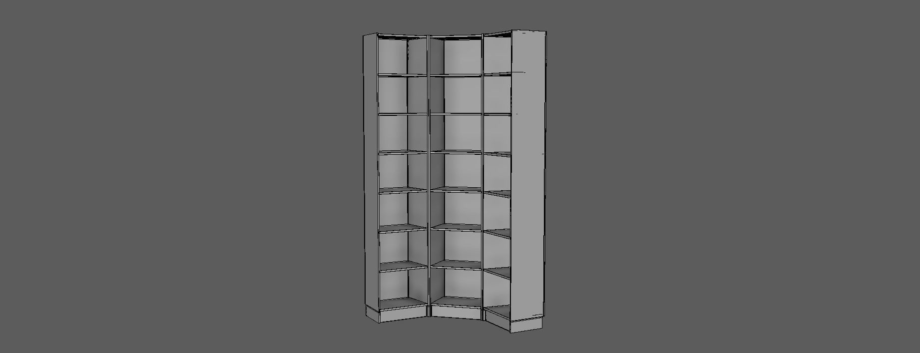 Bookcase combination 3D model_10
