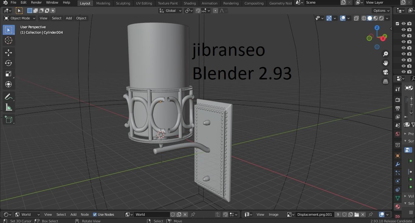 Blender 3d Wall Lamp Modelling Eevee and Cycles 3D model_4