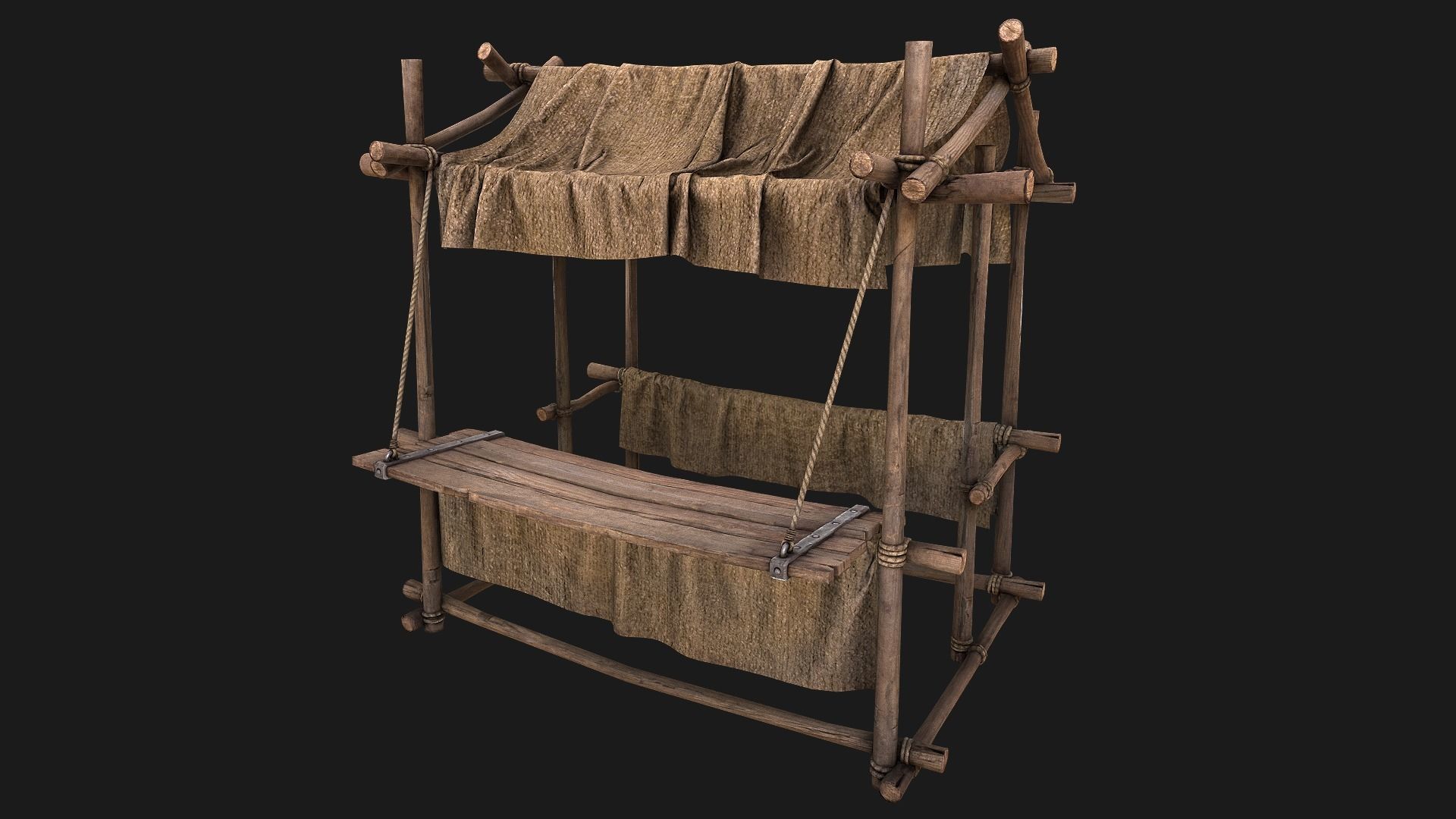 Large Market Stalls Tent Pack Low-poly 3D model_88