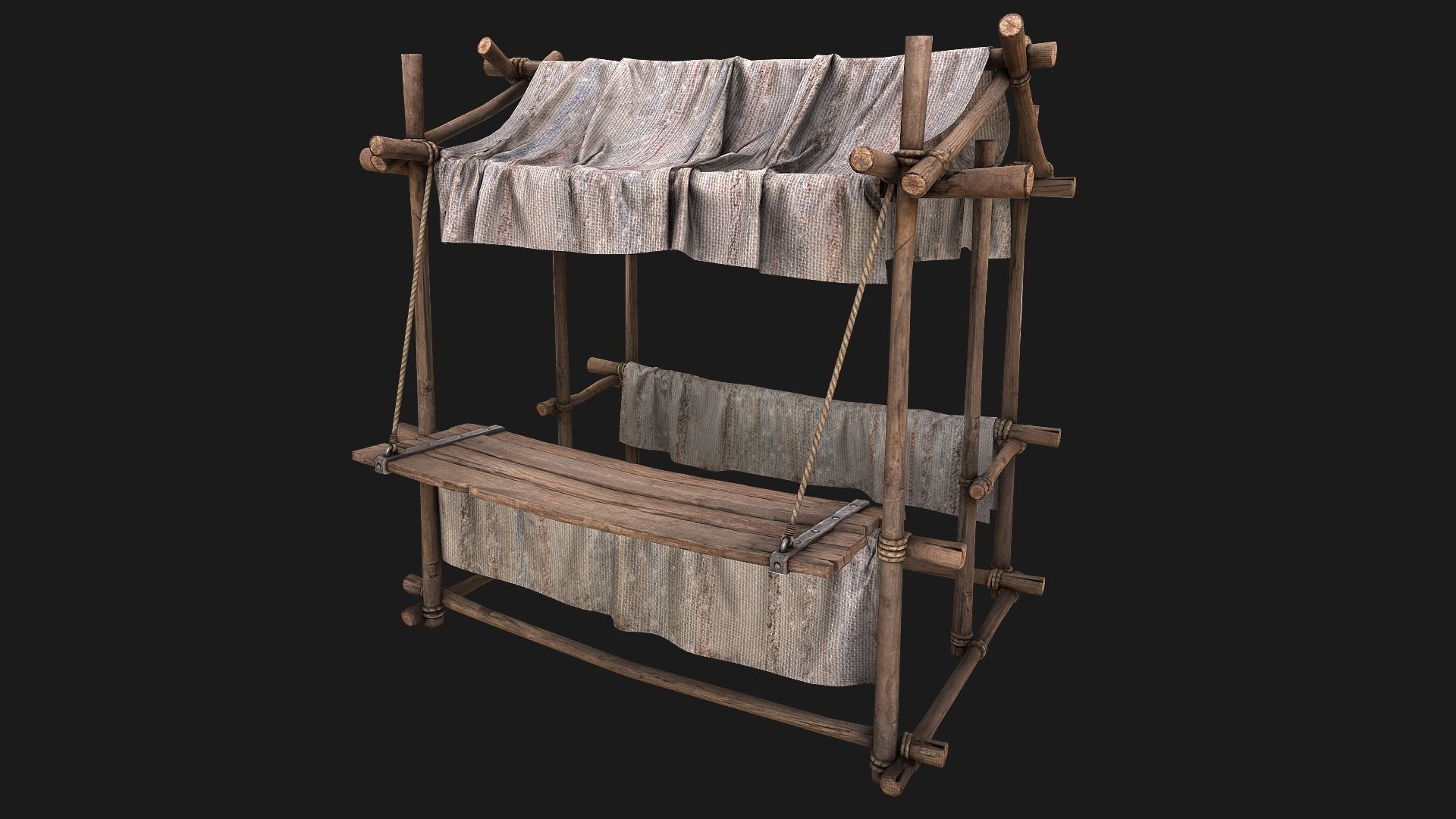 Large Market Stalls Tent Pack Low-poly 3D model_83