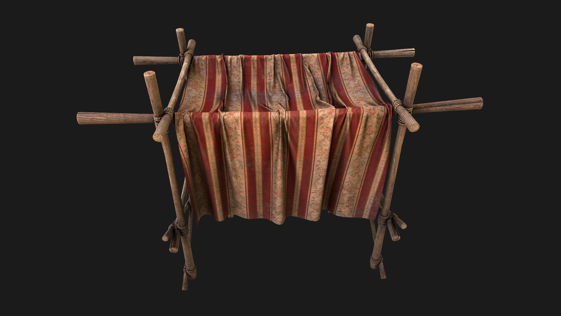 Large Market Stalls Tent Pack Low-poly 3D model_66