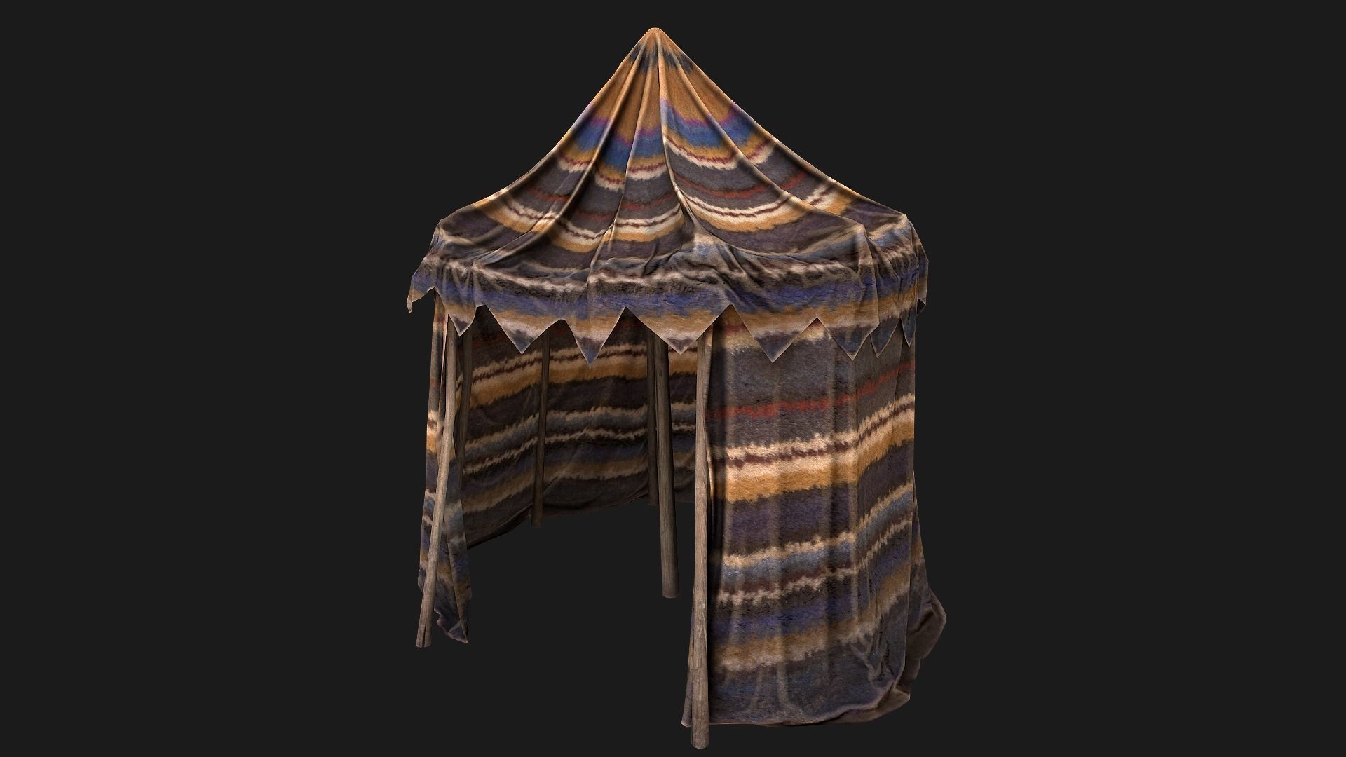 Large Market Stalls Tent Pack Low-poly 3D model_103