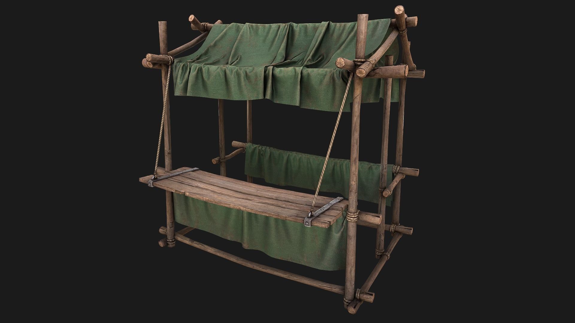 Large Market Stalls Tent Pack Low-poly 3D model_76