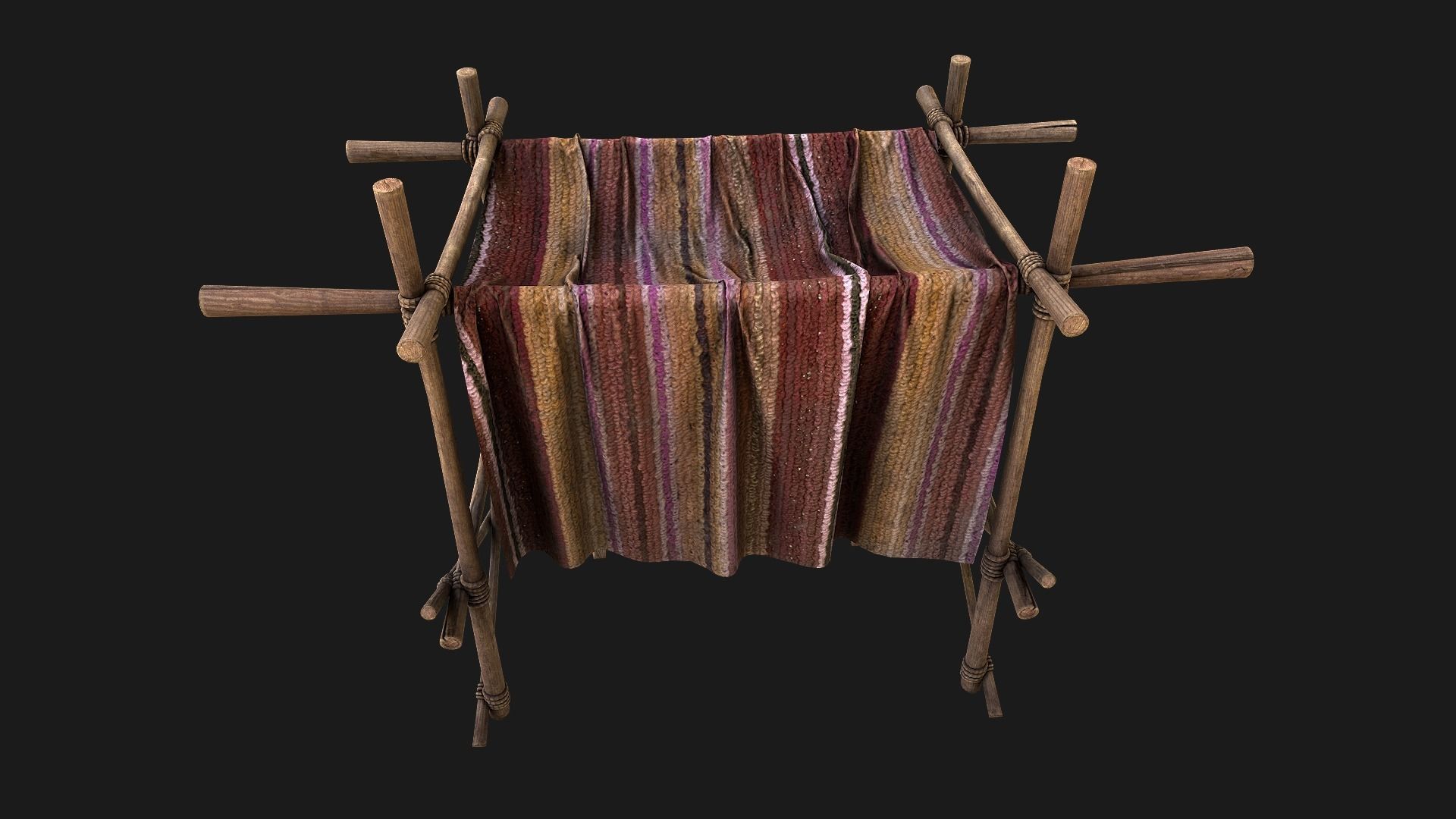 Large Market Stalls Tent Pack Low-poly 3D model_71