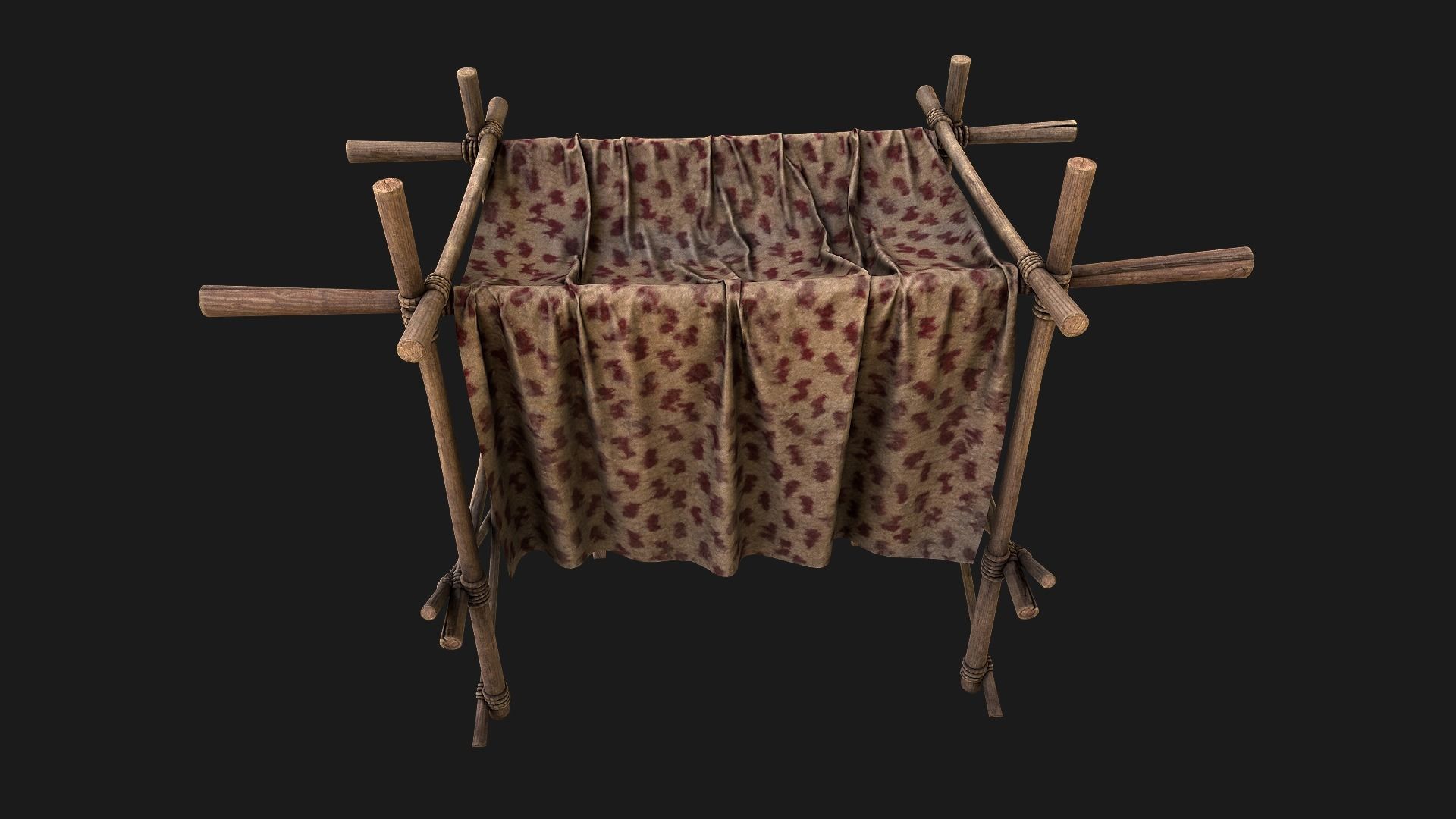 Large Market Stalls Tent Pack Low-poly 3D model_51
