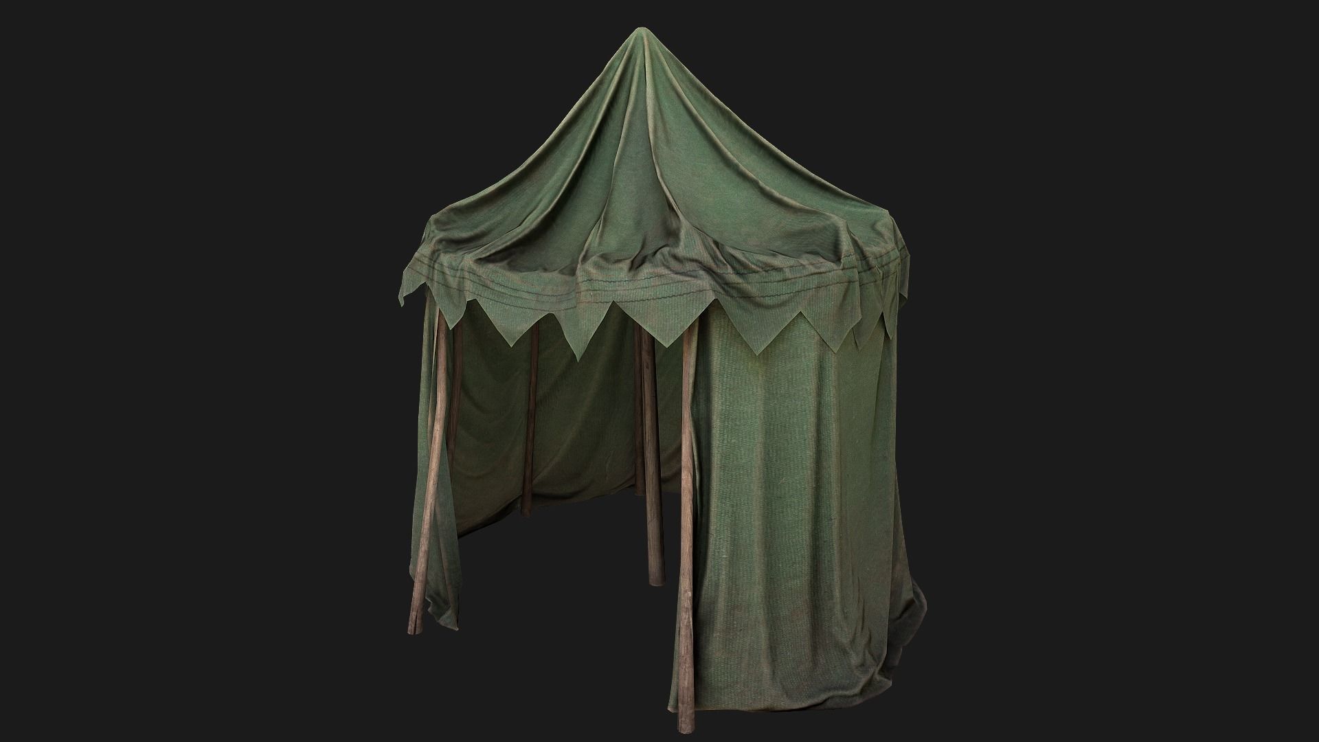 Large Market Stalls Tent Pack Low-poly 3D model_102