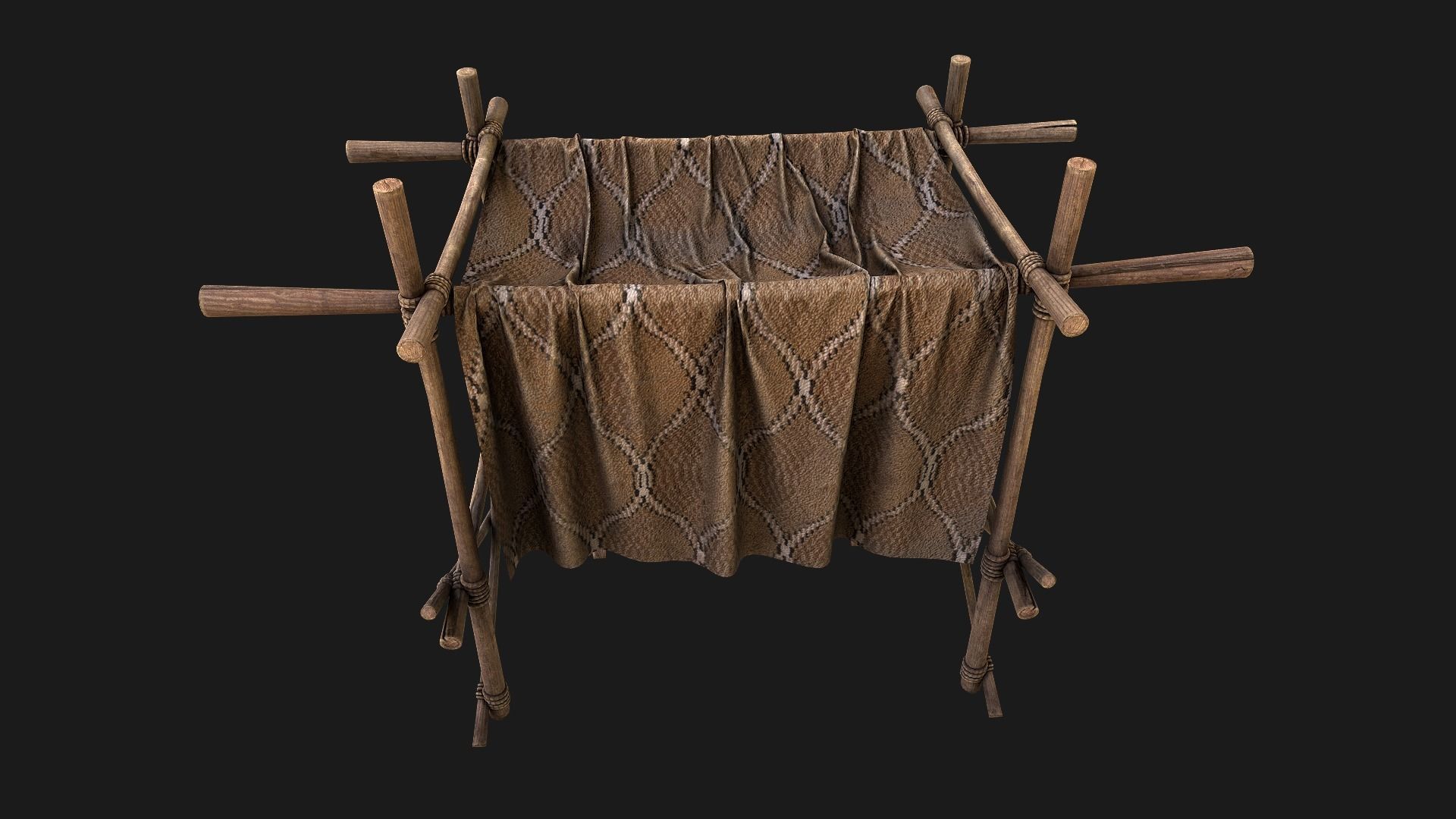 Large Market Stalls Tent Pack Low-poly 3D model_72