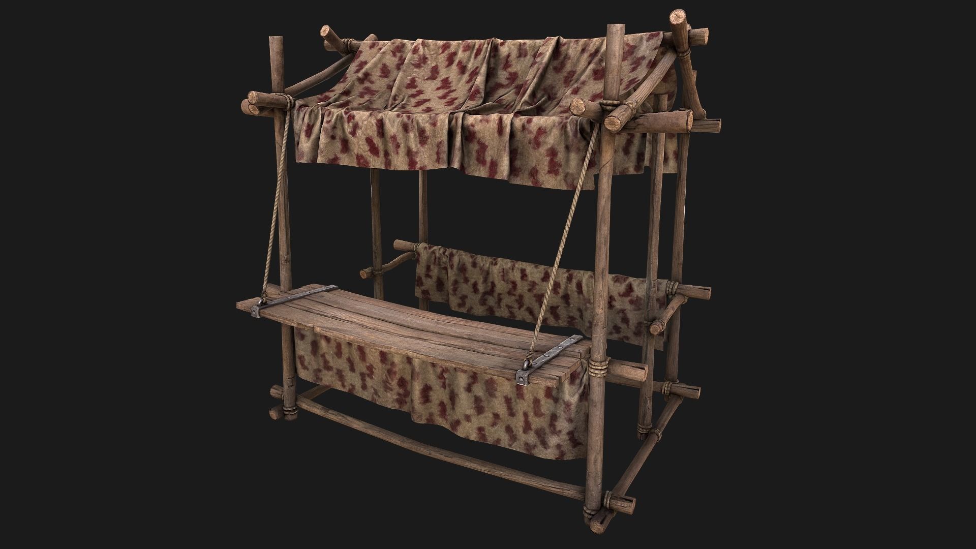 Large Market Stalls Tent Pack Low-poly 3D model_82