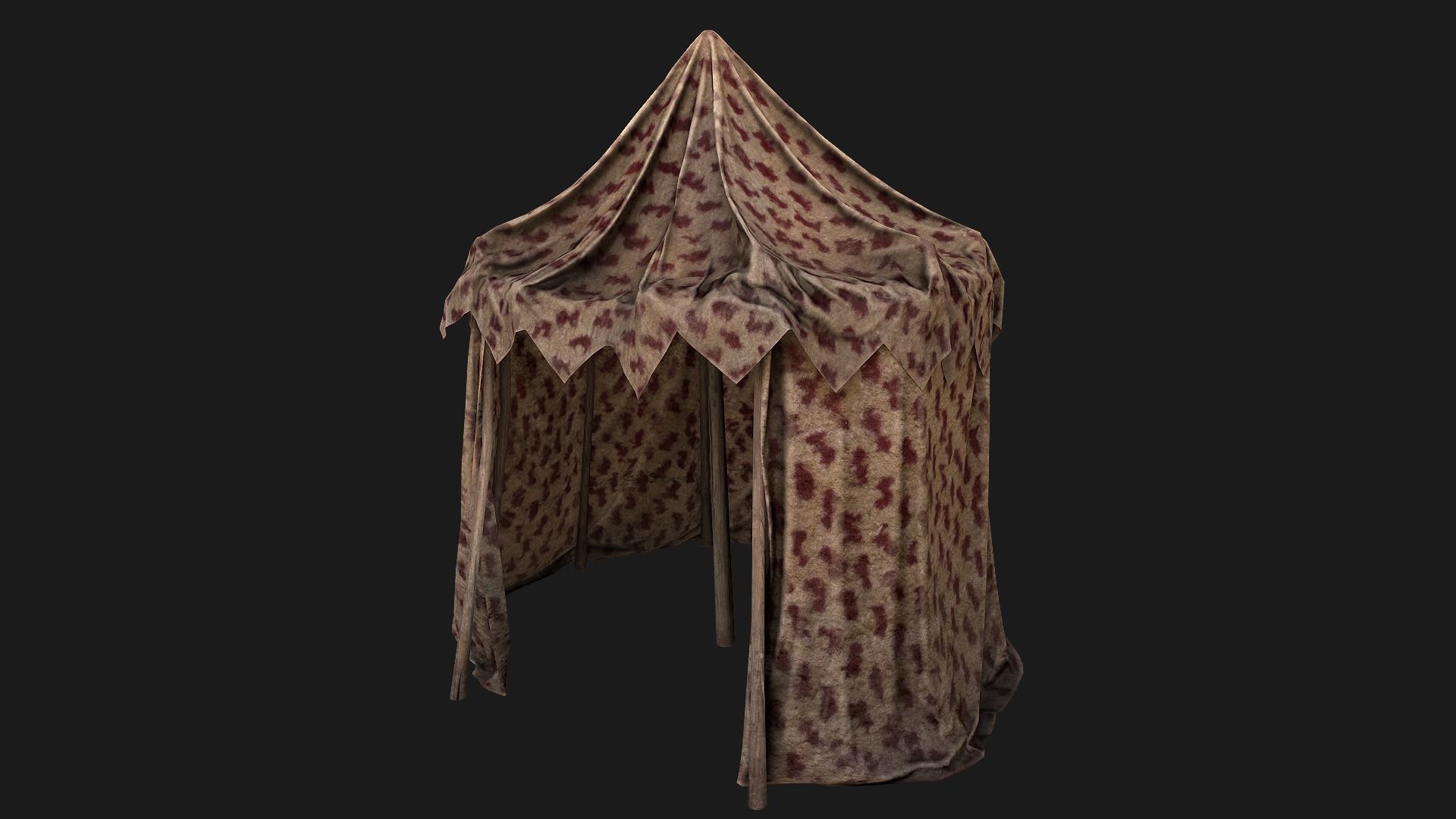Large Market Stalls Tent Pack Low-poly 3D model_112
